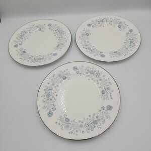 Wedgwood Belle Fleur Bone China Bread Salad Plates Platinum Band 8” Set of 3
